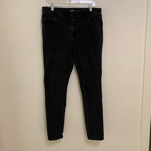 Size 14 Long Black High Rise Rockstar Super Skinny Old Navy Jeans